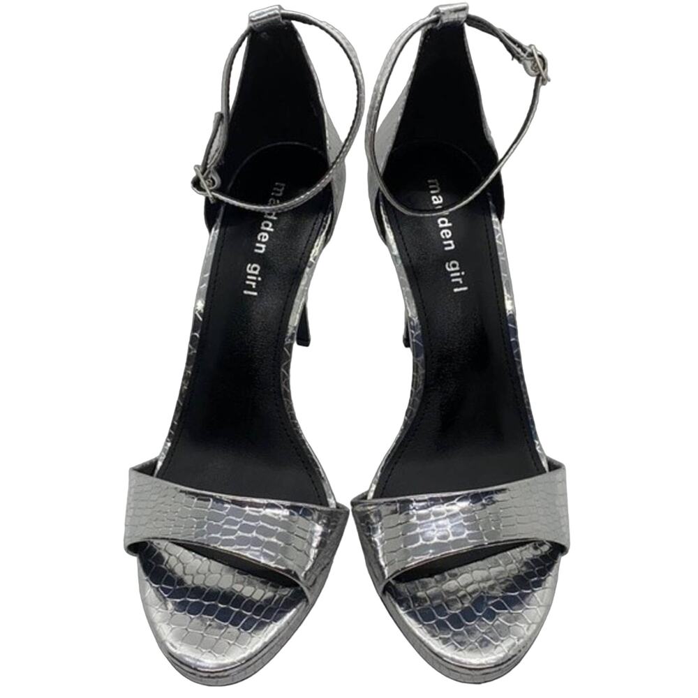 New Madden Girl Silver Snake Heels
